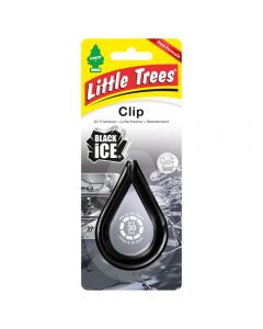 Αρωματικό αυτοκινήτου Little Trees Clip σε άρωμα Black Ice Made in USA air freshener.