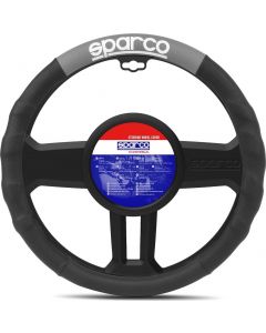 Sparco Κάλυμμα Τιμονιού Αυτοκινήτου Steering Wheel Cover 37-38εκ Μαύρο-Γκρι