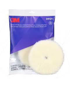 3M™ Perfect-It™ Random Orbital Wool Compounding Pad, Medium, White, 130 mm (5 in), 1τμχ