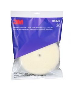 3M™ Perfect-It™ Random Orbital Wool Compounding Pad, Medium, White, 150 mm (6 in), 34125 1τμχ