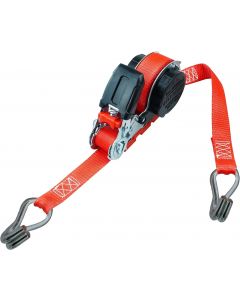  PETEX Ιμάντας Automatic Ratchet Tie Down Strap Self-Reeling 5 m x 25 mm 350/700 daN up to 700 kg Red Double Pointed Hook 1τμχ