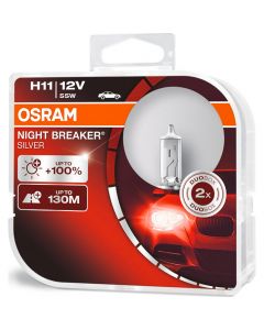 OSRAM H11 NIGHT BREAKER SILVER +100% 12V 55W DUOBOX