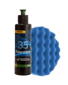 Mirka Polarshine 35 Polishing Compound Χοντρή Γυαλιστική αλοιφή 250 ml  + URBAN HONEY HILLS Buffing Pad Μπλέ Σκληρό Σφουγγάρι velcro 150x25 1τμχ