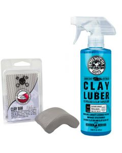 Chemical Guys Clay Luber Συνθετικό Λιπαντικό & Detailer Spray για Πηλό 473ml + Chemical Guys Αργιλικός Πηλός  Medium Clay Bar Grey 100gr