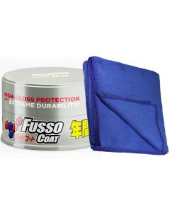SOFT99 New Fusso Coat 12 Months Wax Light 200g + KAJA MICROFIBER TOWEL 50x60 cm 350g/m2 1τμχ