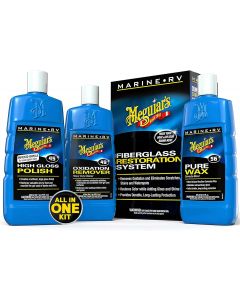 Meguiars Marine/RV Fiberglass Restoration System - RV and Boat Gel Coat Restoration for Professional Results - Enhance Your Boat's Appearance and Increase Your Boat's κιτ αφαίρεσης οξείδωσης 3τμχ