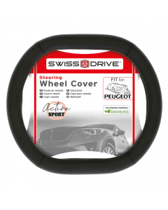 SwissDrive Κάλυμμα Τιμονιού PVC για Peugeot 2019 Μαύρο