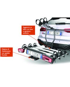 ΣΧΑΡΑ ΠΟΔΗΛΑΤΟΥ  Fabbri Bike Rack For Towbar 3 Bikes E-bike Gitano Pro Foldable Anti-theft