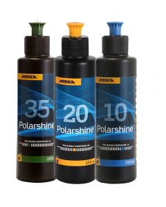 Mirka Polarshine 35 Polishing Compound Χοντρή Γυαλιστική αλοιφή 250 ml + Mirka Polarshine 20 Polishing Compound Μεσαία Γυαλιστική αλοιφή 250 ml + Mirka Polarshine 10 Polishing Compound 250ml ψιλή Γυαλιστική αλοιφή 250 ml 