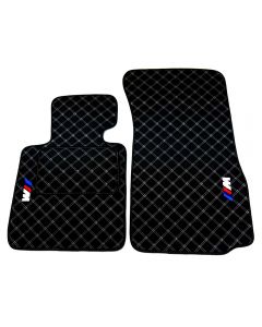 BMW Z4 2009-2020 Pantheon Πατάκια δερματίνη μαύρα-άσπρη ραφή 2 τμχ